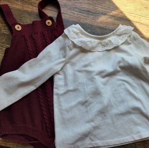 Cat and Jack, 18 months, maroon and white